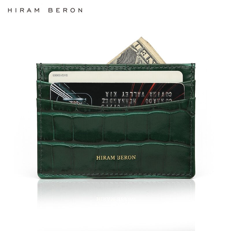 Custom Name Monogram Luxury Genuine Leather Men Wallet Card Holder Crocodile Pattern Gift for Girlfriend Boyfriend Friend Her