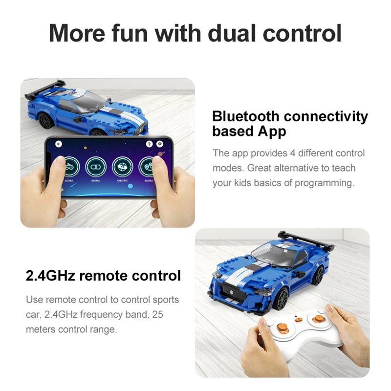 Cada 325pcs City RC Racing Car App Programming Building Blocks Remote Control Speed Vehicle Bricks Toy for Children