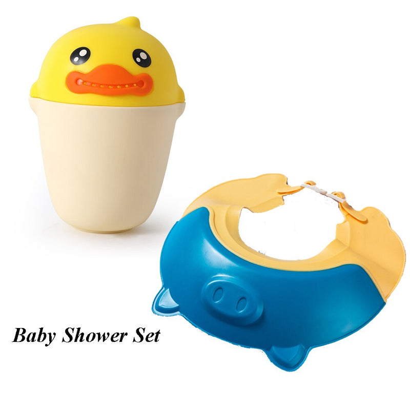 Children Shampoo Cap Baby Soft Cartoon Bath Visor Hat Adjustable Baby Shower Protect Eye Water-proof Hair Shield Cap for Infant