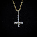 TOPGRILLZ New Upside Down CROSS Pendant High Quality Iced Out Cubic Zirconia Men's Necklace Hip Hop Fashion Jewelry For Gift