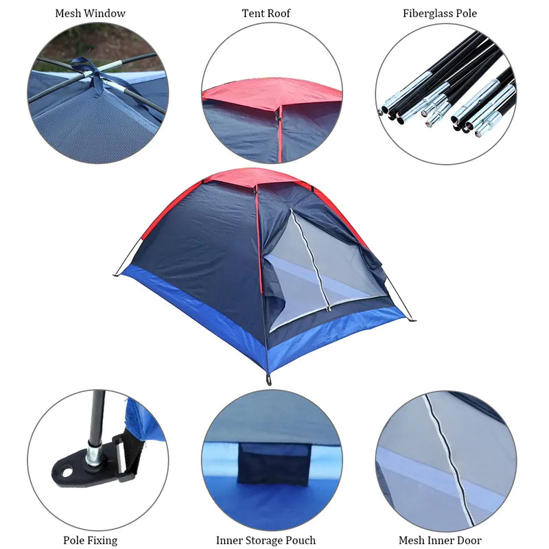 1-2 person Tent Outdoor Camping 4 Season Tent Single Layer Ultralight Waterproof Backpacking Hiking Tent with Storage Bag