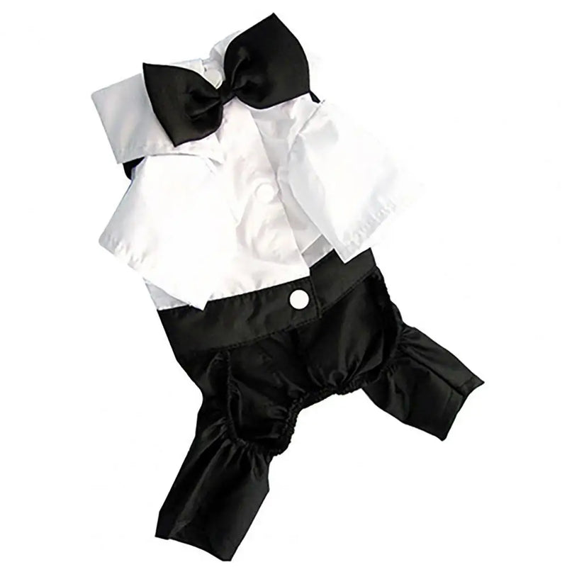 Dog Bow Tie Suit Wedding photo Fake two-piece shirt suit Teddy puppy clothes Cloth Stylish Pet Clothes Dog Clothing Dog T Shirt