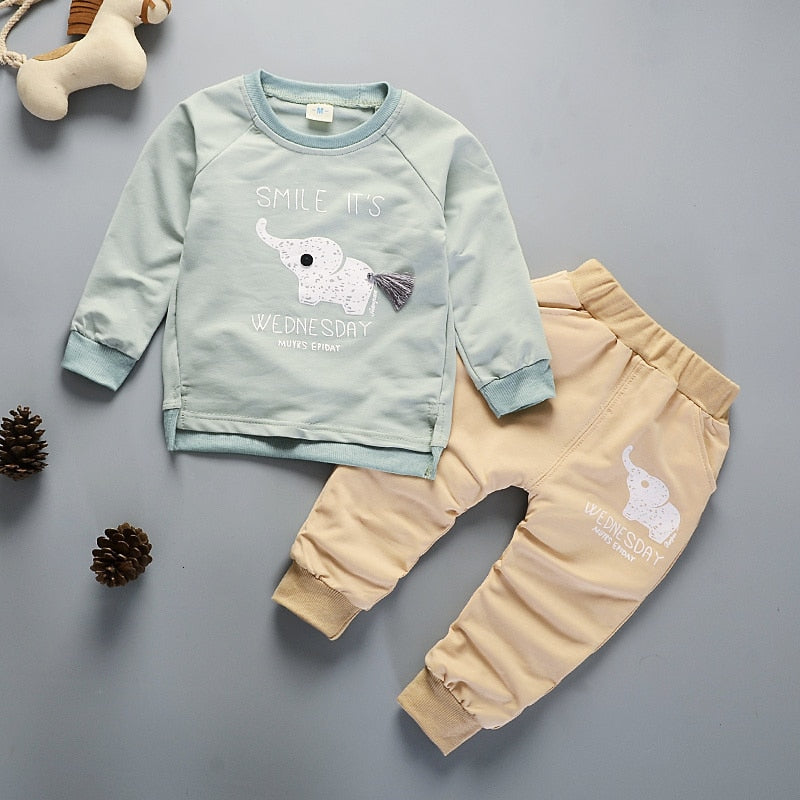 Fashion Spring Autumn Baby Girl Clothes Set Children Boys Cartoon T-Shirt Pants 2Pcs/sets Toddler Casual Costume Kids Tracksuits