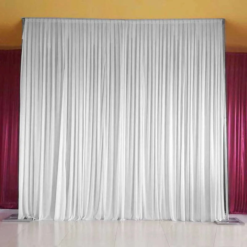 6.5ft Silk White Backdrop Drapes Curtain Wedding Ceremony Party Home Window Decor