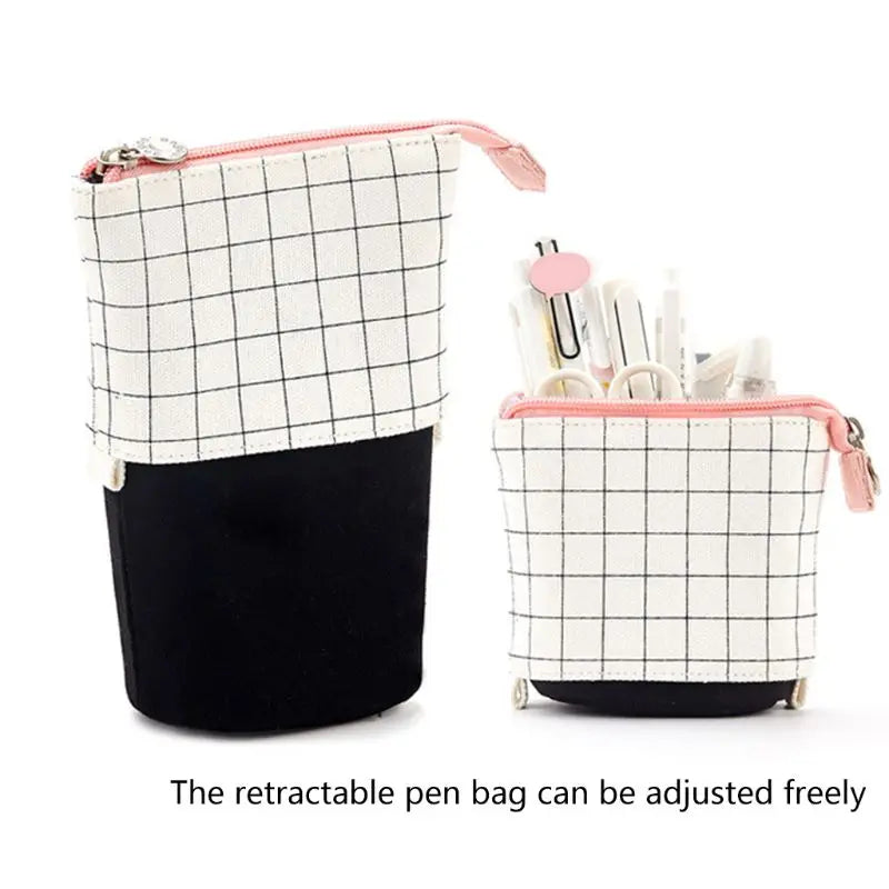 Stand Up Pencil Holder Telescopic Pencil Case Pen Box Stationery Pouch Bag