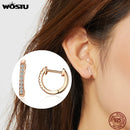 WOSTU Hot Sale 925 Sterling Silver & Gold Color Small Circle Hoop Earrings For Women Birthday Simple Noble Jewelry Gift CQE498