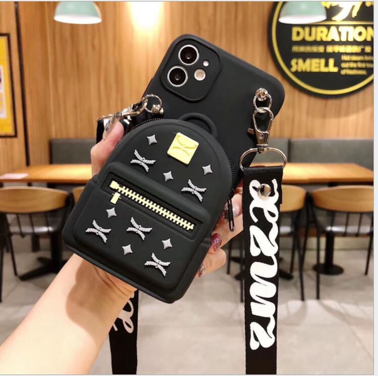 Cute 3D Wallet Case For Samsung Galaxy NOTE 20 10 8 9 S30 S20 ultra S8 S9 Plus S10 Lite S7 FE Soft Cover With Lanyard Coin Bags