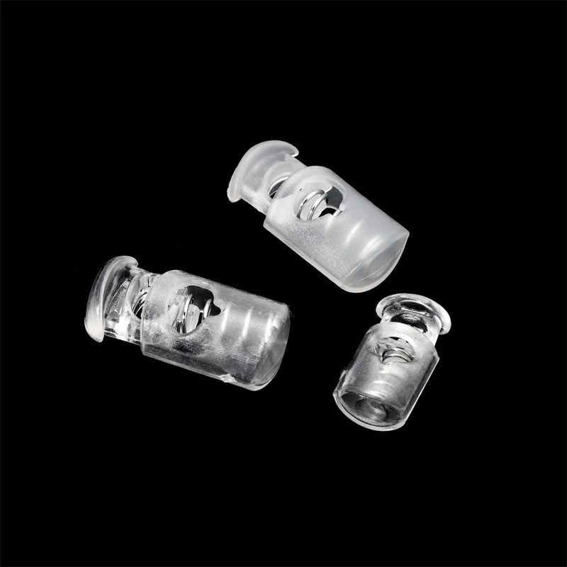 10pcs Cord Lock Plastic Stopper Cord Ends Toggles Clip Buckle Transparent Clear Frost For Shoelace Clothing DIY Bag Accessories