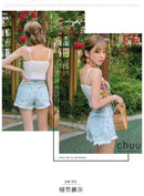 Boho Embroidery Flower Women Tanks Camis Sleeveless Bandage Knitted Fashion Summer Vest 2022 New Short Slim Chic Lady Tops