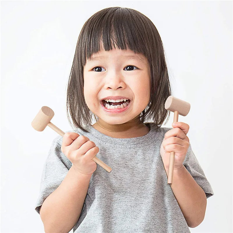 20/50/100 Pieces Mini Wooden Hammer Balls Toy Pounder Replacement Wood Mallets Baby 3D Baking Tools