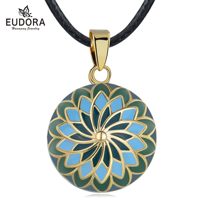 Eudora Angel Ball Harmony Caller green Flower 20 mm Sound Music Ball for Mexican Pendants Maternity Necklace Baby Gifts Jewelry