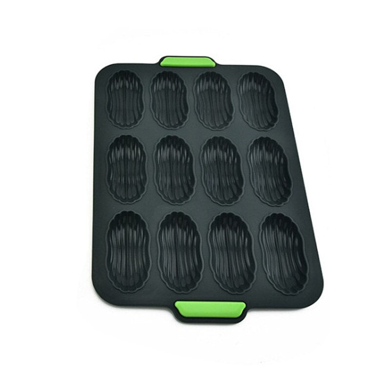 TEENRA Non-stick Silicone Madeleine Mold Pan 12 Holes Cupcake Mold Shell Shape Cake Pan Baking Form Bakeware Tools