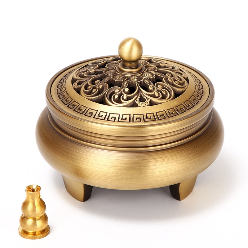 Indoor copper incense burner Aromatherapy Natural Aroma incense coil Fragrance censer holder room home decoration