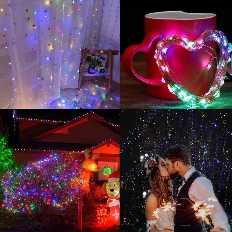 3M LED Curtain Festoon Light USB Remote Control Fairy Christmas Garland on The Window String Lights New Year Party Decoration