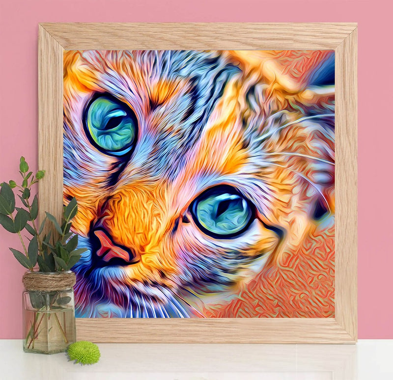 HUACAN 5D Diamond Painting Full Animal Embroidery Cat Cross Stitch Home Decoration Mosaic Handmade