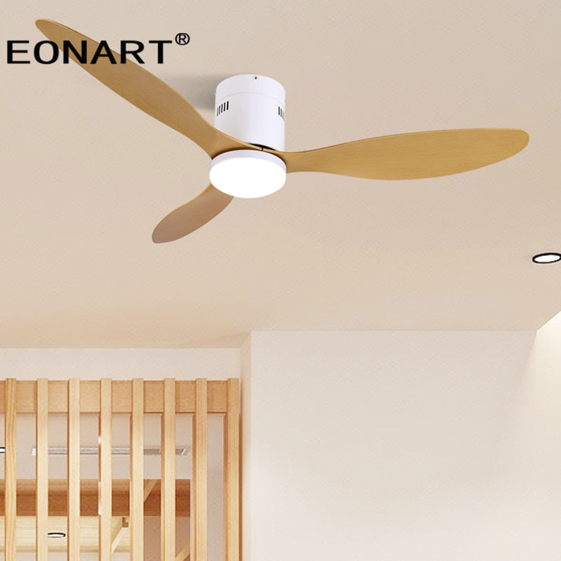 52 Inch Decorative DC Ceiling Fan With Remote Control Without Light Black ABS Ceiling Fans with light 220v Ventilador De Techo