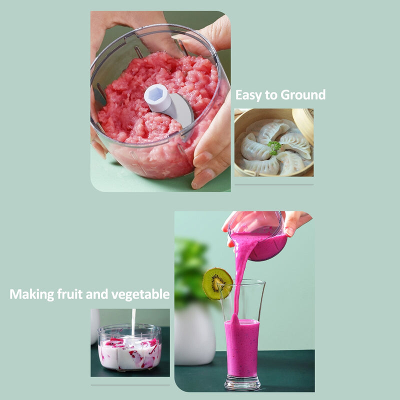 Kitchen Vegetable Chopper Electric Food Chopper Garlic Masher Garlic Crusher Vegetable Food Grinder Mini Garlic Chopper 150ml