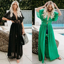Summer Women Lace Crochet Beach Cardigan Bikini Cover Up Wrap Beachwear Long Dress