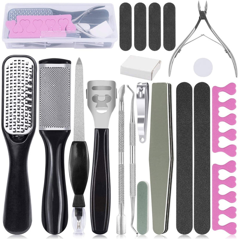 Professional Pedicure Tools Shaver Foot Feet File Care Kit Spa Scrubber Dead Skin Remove Callus Curette for Pedicure Heels Set