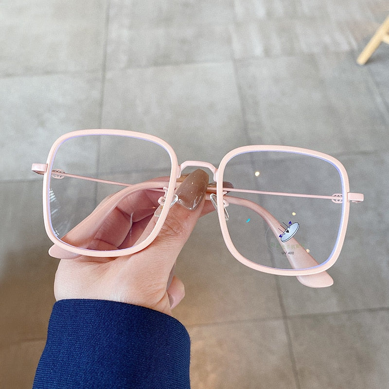 UVLAIK Transparent Computer Glasses Frame Women Men Anti Blue Light Round Eyewear Blocking Glasses Optical Spectacle Eyeglass