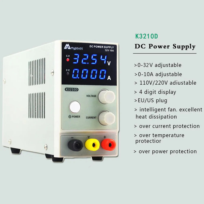 Mini Adjustable Digital DC power supply 30V 10A Laboratory Switching Power supply 110v-220v K3010D laptop phone repair Rework