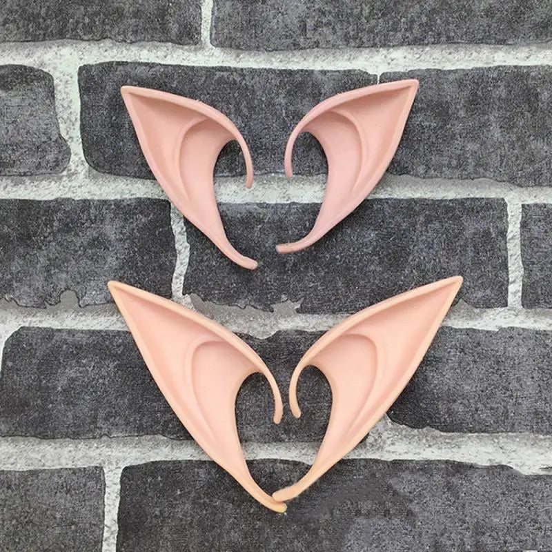 1Pair Halloween Latex Elf Ears Cosplay False Ears Props Fairy Angel Dress Up Soft Harmless High Simulation Christmas Party Decor