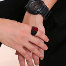 Glamour Men's Accessories Deep Black Red Zircon Men's Ring Party Jewelry New Year Gift
