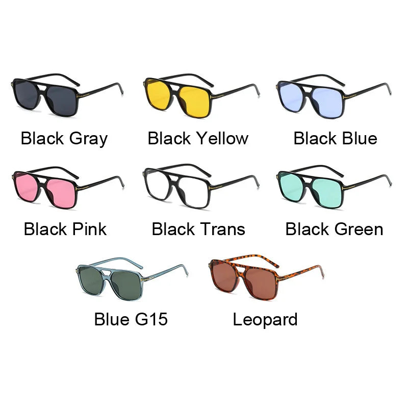 Vintage Square Sunglasses Woman Retro Brand Mirror Sun Glasses Female Black Yellow Fashion Candy Colors Oculos De Sol Feminino