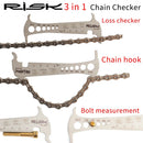 RISK Bicycle Chain Checker 3 in 1 Stainless Steel Bike Chain Hook / Loss Indicator / Bolt Measurement Ruler Cycling Parts