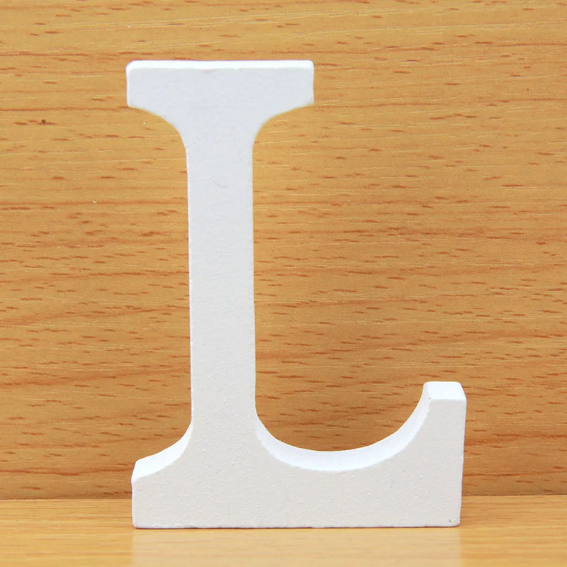 8 CM Letras Decorativas Grandes White Wooden Letters Home Decor Wedding Decoration DIY Personalised Name Design Free Standing