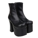 Japan Harajuku Women's Mid Calf Punk Boots Super High Heeled Platform Gothic Queen Boots