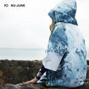 Nu-June Beach Hooded Changing Robe Swimming Towels Quick Dry Sunscreen Outdoor Adult Bath Towel Poncho Microfiber Surf Swimsuit