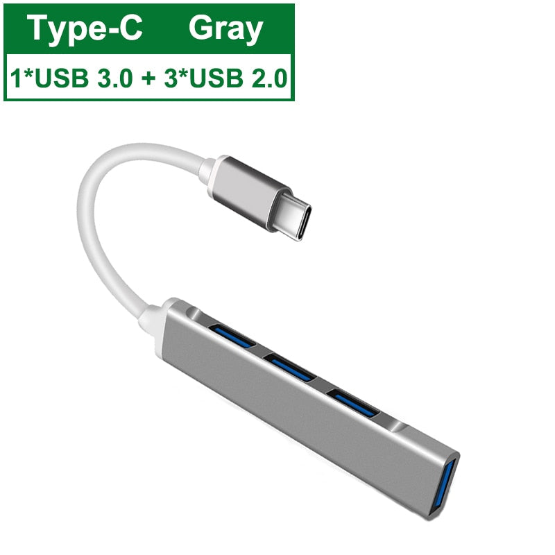 USB C HUB 3.0 Type C 3.1 4 Port Multi Splitter Adapter OTG For Lenovo Xiaomi Macbook Pro 13 15 Air Pro PC Computer Accessories