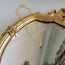 925 Sterling Silver Simple  Heart Crystal Pendant Necklace Women Light Luxury Double Clavicle Chain Jewelry