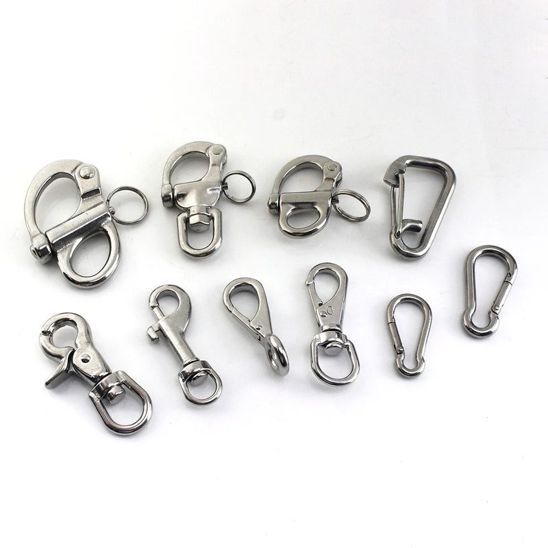 1x Stainless Still Snap Hook Trigger Lobster Clasps Clips Spring Gate Leather Craft Pet Leash Bag Strap Belt Webbing Keychain