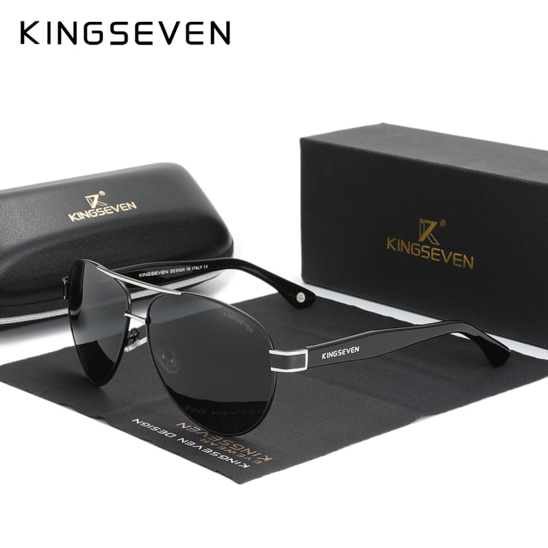 KINGSEVEN 2022 Official Debut Sunglasses Men Polarized Gradient Sun glasses Women Acetate Wire-Core Temples Pilot Eyewear N7777