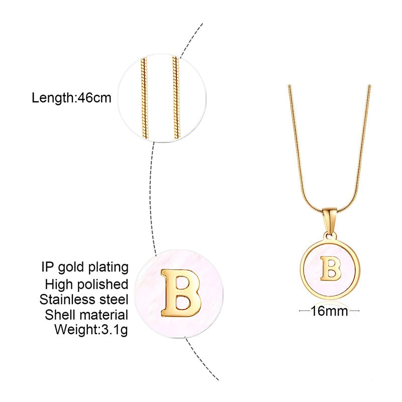 Vnox Temperament Initial Coin Pendant for Women Geometric Square Round Necklace Xmas Gift to GF Wife Daughter