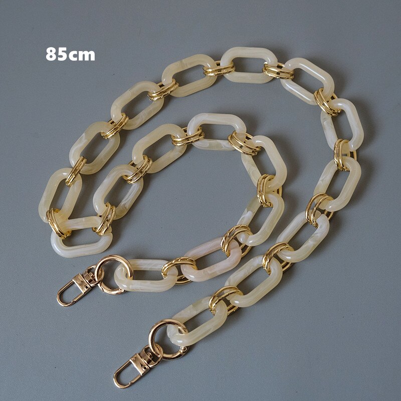 New Fashion Woman Handbag Accessory Parts White Pearl Acrylic Resin Chain Luxury Leopard Strap Women Shoulder Cute Clutch Chains