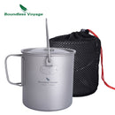 Boundless Voyage Titanium Mug Camping Cup Supplies Outdoor Pot with Lid Lightweight Cookware Travel Tea Coffee Tableware