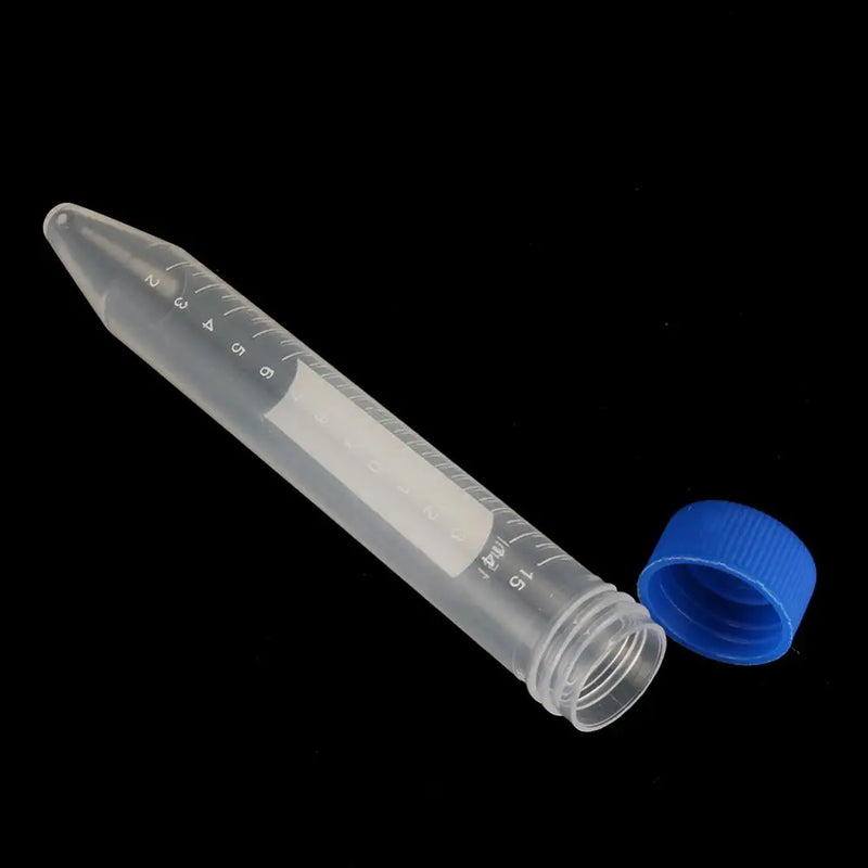 10Pcs 15ml Transparent Screw Cap Cone Bottom Centrifugal Tube with Scale Free-standing Centrifuge Tube Laboratory Vial Container