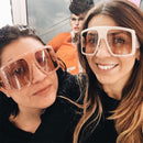 Celebrity Large Shield Square Sunglasses Women Brand Oversized Sun Glasses Men Vintage Beige Shades Lady Windshield Oculos UV400