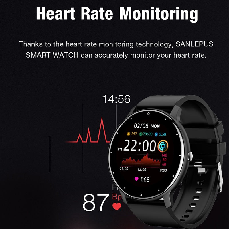 LIGE 2023 New Men Smart Watch Real-time Activity Tracker Heart Rate Monitor Sports Women Smart Watch Men Clock For Android IOS