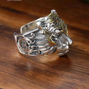 Fashionable Tiger Head Zodiac Animal Open Ring Men's Personalized Punk Domineering Trendy Jewelry