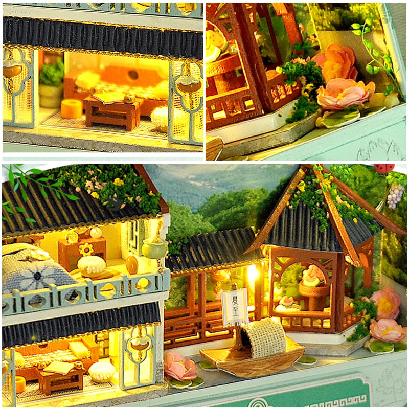 Box Theatre Dollhouse Miniature Toy with Furniture DIY Miniature Doll House LED Light Toys for Children Birthday Gift TH5