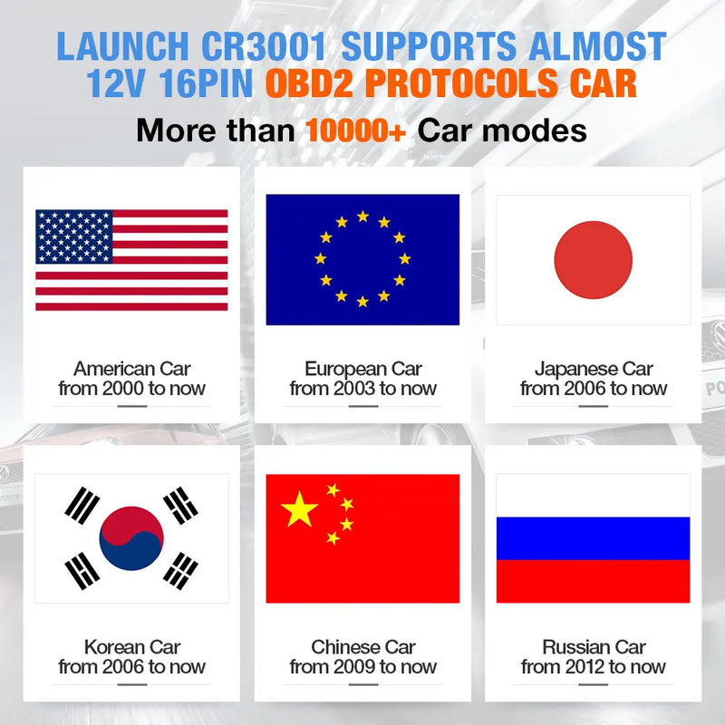 LAUNCH X431 CR3001 Full OBD2 Car Reader Scanner Automotivo Multilingual Car Diagnostic Tool Check Engine Free Update PK KW850