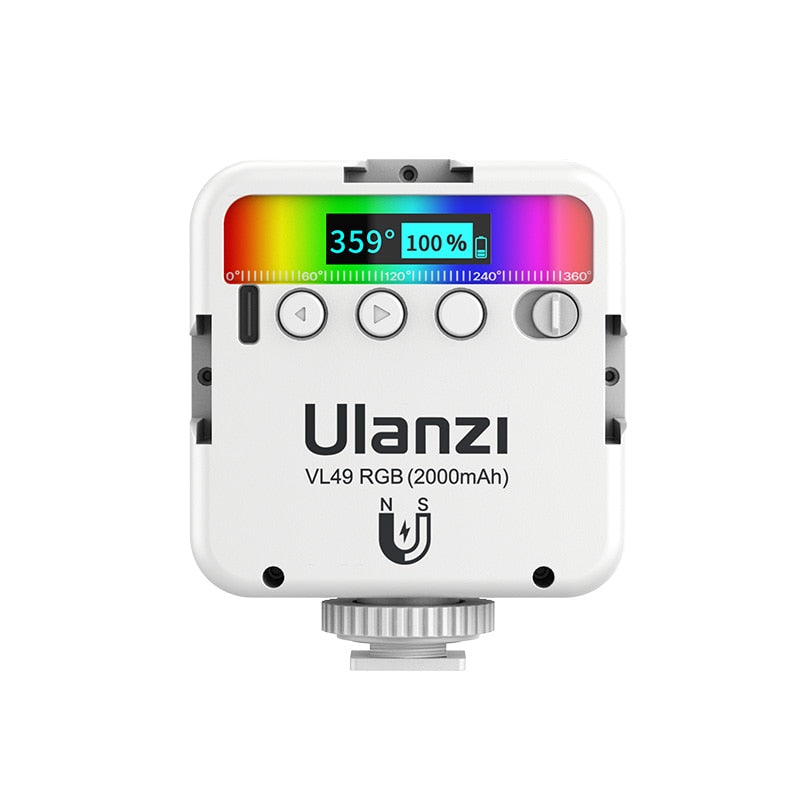 Ulanzi VL49 Mini RGB LED Video Light 2700K-9000K On Camera Fill Light Photography Lighting Pocket Live Tiktok Vlog Light lamp