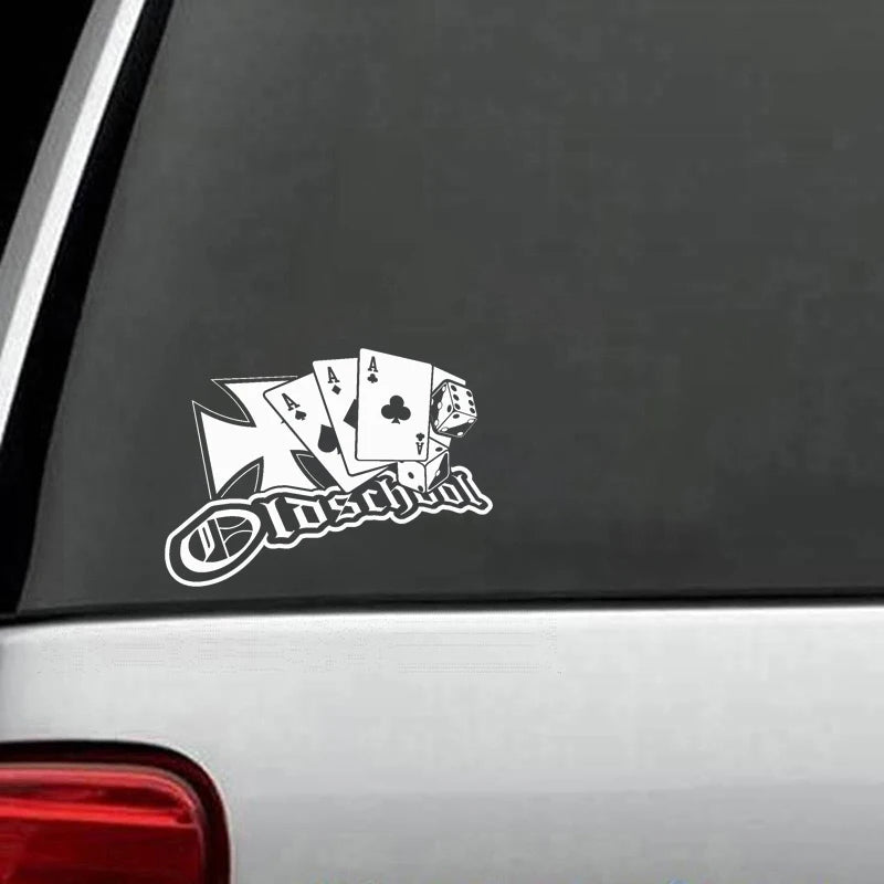 JuYouHui Exterior Accessories Decal Beautiful Car Sticker Old School-Humor Logo Map Poker Car Styling Decal Bumper Vinyl Decals