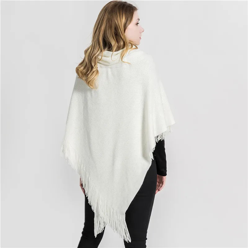 2019 New Design Winter Warm Solid Ponchos And Capes For Women Oversized Shawls Wraps Cashmere Pashmina Female Bufanda