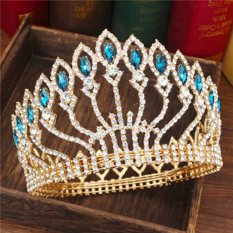 Crystal Queen Wedding Tiara Crown Bridal Pageant Hair Ornaments Baroque Diadem Headpiece Women Bride Head Jewelry Accessories