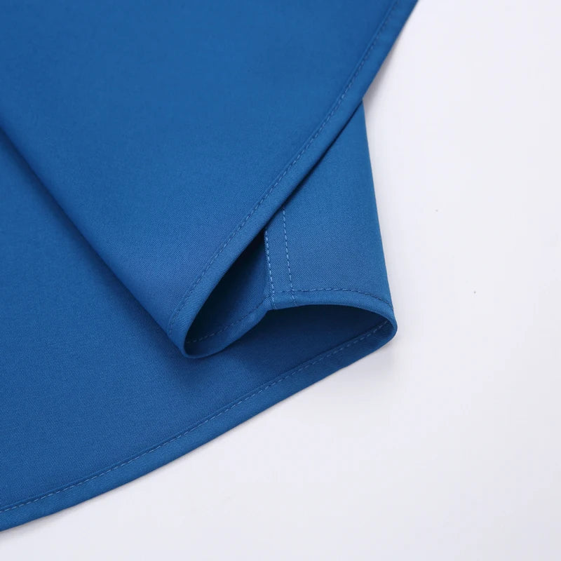 Summer Short Sleeve Men's Slight Strech Bamboo Fiber Shirts Without Pocket Standard-fit Formal Business Solid Basic Dress Shirt